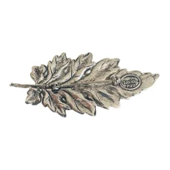 Broche Feuille Argentée