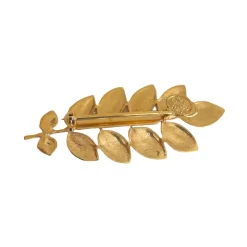 Broche Feuille d'Accacia Dorée