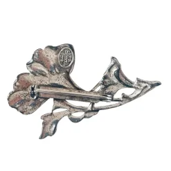 Broche Grand Gingko Argentée