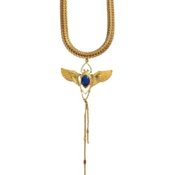 Choker Beetle Doré Lapis Lazuli Bleu