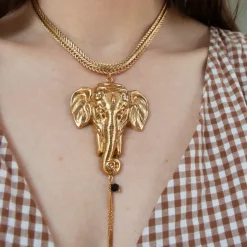 Collier Elephant Doré