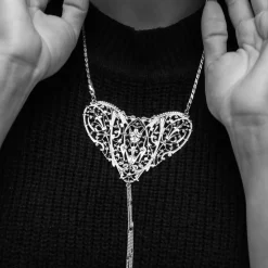 Collier Grand Cœur Filigrane