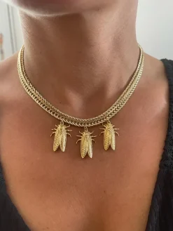 Collier Petite Cigale Cigale doré