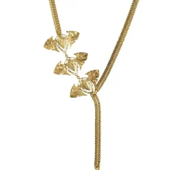Collier Plastron Trois Scarabées Doré