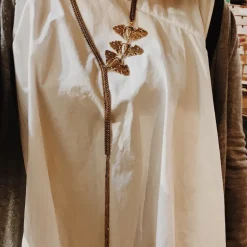Collier Plastron Trois Scarabées Doré