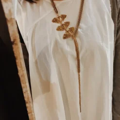 Collier Plastron Trois Scarabées Doré