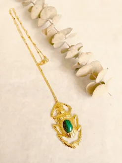 Sautoir Oscar Doré Malachite
